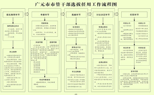 广元市管干部选拔任用工作流程图